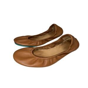 Tieks Womens Tan Brown Leather Foldable Ballet Flats Shoes Size 7 Travel Comfort